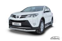 Защита переднего бампера Arbori d76+d57 двойная TOYOTA RAV-4 2013-