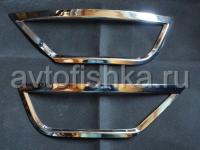 Ford Focus 2 (2009-2011) хэтчбек хромированные накладки на противотуманные фонари заднего бампера, комплект 2 шт.