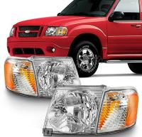 Ford Explorer (02-05) фары передние хромированные с поворотниками, комплект 2 шт.