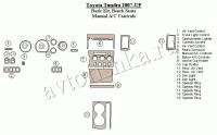 Декоративные накладки салона Toyota Tundra 2007-н.в. базовый набор, Bench Seats, ручной AC Control