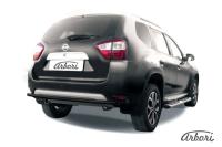 Защита заднего бампера Arbori d42 черная NISSAN TERRANO 2014-