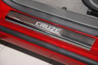 Накладки на внутренние пороги с надписью, нерж. сталь, 4 шт. (4D/5D) Alu-Frost 08-1067 для CHEVROLET Cruze