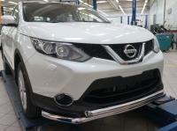 Nissan Qashqai (14–) Защита переднего бампера двойная d 60/60 мм, нерж. (сборка Англия)