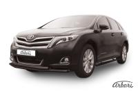 Защита переднего бампера Arbori d57+d57 двойная черная TOYOTA VENZA 2012-