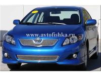 Toyota Corolla (06-) решетка радиатора и рашетка переднего бампера хромированные, нержавеющая сталь, комплект 2 шт.