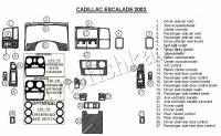 Декоративные накладки салона Cadillac Escalade 2002-2006 II полный набор, 27 элементов.