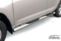 Защита штатных порогов Arbori d76 с проступями TOYOTA RAV-4 2009-2010