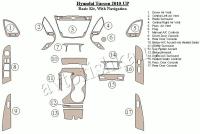 Декоративные накладки салона Hyundai ix35 2010-н.в. базовый набор, с навигацией