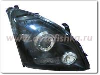 Toyota Land Cruiser Prado 120 (02-09) фары передние линзовые черные, комплект 2 шт.