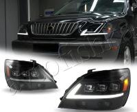 Lexus RX300 (97-03) фары передние черные со светодиодные, комплект 2 шт.
