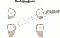 Декоративные накладки салона Nissan Pathfinder 2001-2004 перчаточный ящик, и двери Arm Rests