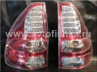 Toyota Land Cruiser Prado 120 (02-) фонари задние светодиодные вишневые с хромом, комплект 2 шт.