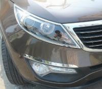 Kia Sportage (10–/14–) Накладки на передние фары, пластик, хром.