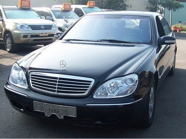 Mercedes S W220 (98-05) фары передние линзовые хромированные, комплект 2 шт.
