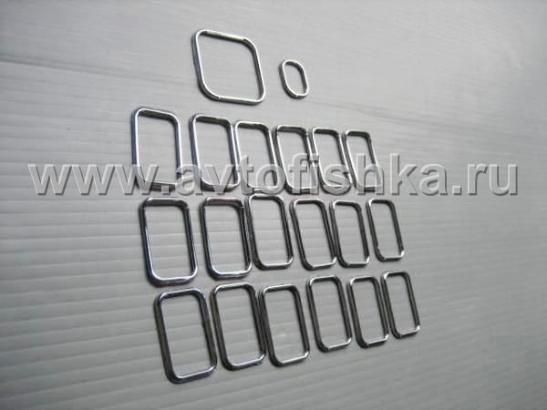 Mercedes W124 (84-95) декоративные рамки переключателей торпеды, рамки хромированные, комплект 20 шт.