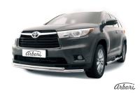 Защита переднего бампера Arbori d57+d42 двойная TOYOTA HIGHLANDER 2014-