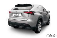 Защита заднего бампера Arbori d57 черная LEXUS NX 30H 2014-
