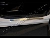 Nissan Qashqai +2 (2008-) хромированные накладки из нержавеющей стали на внутренние пороги дверей