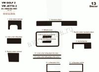 Volkswagen Jetta 1984-1992 декоративные накладки (отделка салона) под дерево, карбон, алюминий