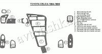 Декоративные накладки салона Toyota Celica 1994-1996 2 двери, 13 элементов.