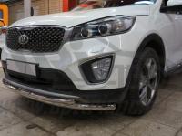 Kia Sorento (15–) Защита переднего бампера двойная d 60/42 мм, нерж.
