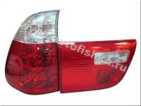 BMW X5 (98-06) фонари задние красно-белые прозрачные, комплект лев.+прав.