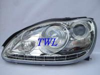 Mercedes S W220 (98-05) фары передние линзовые хромированные, с подсветкой DRL, комплект 2 шт.