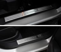 Volkswagen Tiguan (08–/11–) Накладки на дверные пороги, нерж, 4 части (на пластик)