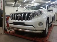Toyota Land Cruiser Prado (13–) Защита переднего бампера одинарная d 76 мм, нерж.