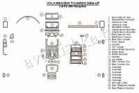 Декоративные накладки салона Volkswagen Touareg 2004-н.в. полный набор, с навигацией