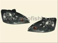 Ford Focus 1 (98-04) Europe+USA фары передние черные зеркальные, комплект 2 шт.