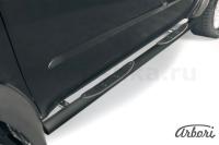 Защита штатных порогов Arbori d76 с проступями черная MITSUBISHI L-200 TRITON 2006-