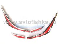 Toyota Corolla (06-) накладки на задние фонари хромированные с красными рефлекторами, комплект 4 шт.