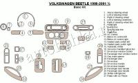 Декоративные накладки салона Volkswagen Beetle 1998-2001 базовый набор