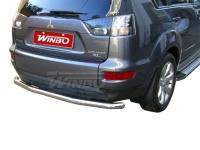 Mitsubishi Outlander XL, Citroen C-Crosser, Peugeot 4007 защита заднего бампера из нержавеющей стали 63mm