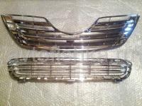 Toyota Camry V40 (2006-2009) решетка радиатора и бампера хромированные пластиковые, горизонтальный дизайн
