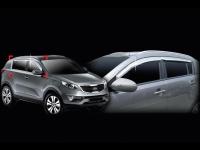 Kia Sportage (2010-) дефлекторы окон темные, ветровики, комплект 4 шт.