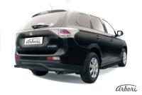 Защита заднего бампера Arbori d57 "волна" длинная черная MITSUBISHI OUTLANDER 2013-2014