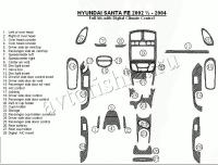 Декоративные накладки салона Hyundai Santa Fe 2002-2004 полный набор, с авто Climate Control, 29 элементов.