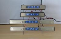 Volkswagen Polo (10–) Накладки на дверные пороги с логотипом и LED подсветкой, нерж.