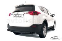 Защита заднего бампера Arbori d76 радиусная черная TOYOTA RAV-4 2013-