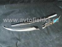 Toyota Land Cruiser Prado 150 (2009-) верхние хромированные накладки на передний бампер, комплект 3 шт.