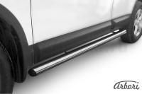 Защита штатных порогов Arbori d76 труба NISSAN QASHQAI +2 2011-