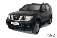 Защита передняя d76 низкая черная Nissan Pathfinder R51 (05-10)