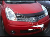 Дефлектор капота темный с надписью Nissan Note 2006-2008