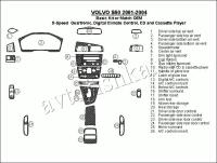 Декоративные накладки салона Volvo S60 2001-2004 базовый набор, с 5-скор. Geartronic, с авто Climate Controls, с CD и касетной аудиосистемой, Соответствие OEM, 26 элементов.