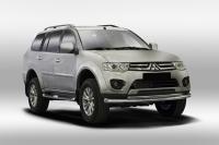Защита переднего бампера труба d76/42 двойная, Mitsubishi Pajero Sport 2013-, MIPS.48.1883