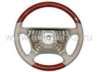 Mercedes W220 руль классический, серая кожа - светлое дерево орех