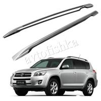 Toyota RAV4 (06-09), (09-) короткая база рейлинги продольные на крышу, алюминиевые серебристые, дизайн "Оригинал", установочный комплект.