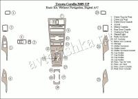 Декоративные накладки салона Toyota Corolla 2009-н.в. базовый набор, без навигации, авто AC
